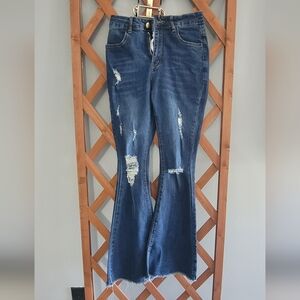 Distressed Blue Jeans